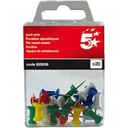 5 STAR AGUJA PUSH PINS COLORES 20-PACK 925036